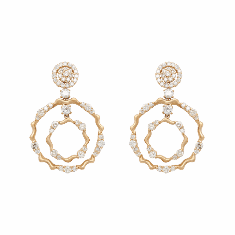 "Golden Waves" Diamond Earrings
