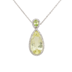 "Limeade" Lemon Quartz and Peridot Pendant