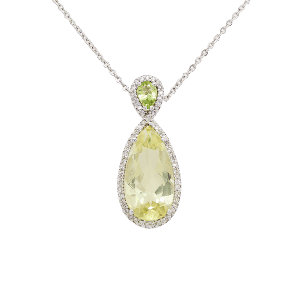 "Limeade" Lemon Quartz and Peridot Pendant