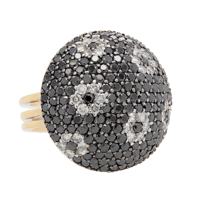 "Flowering Meadow" Black Diamond Ring