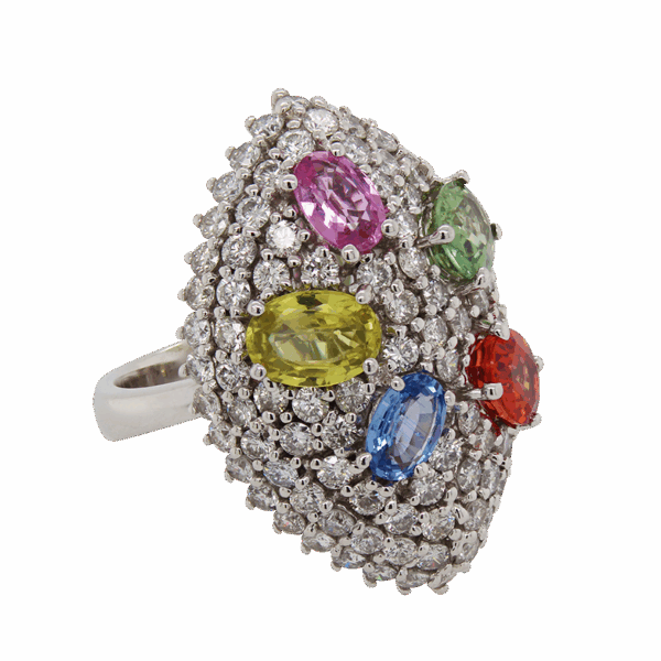 "Confetti" Multicolored Sapphire Ring