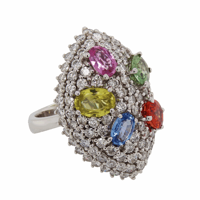 "Confetti" Multicolored Sapphire Ring