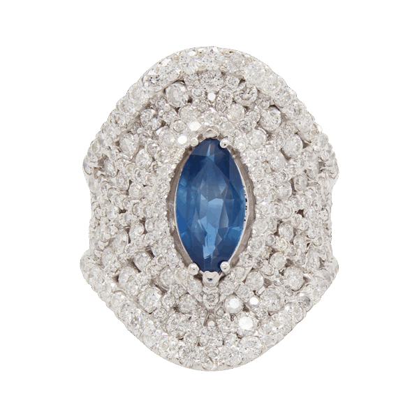 "Midnight Stars" Sapphire and Diamond Ring