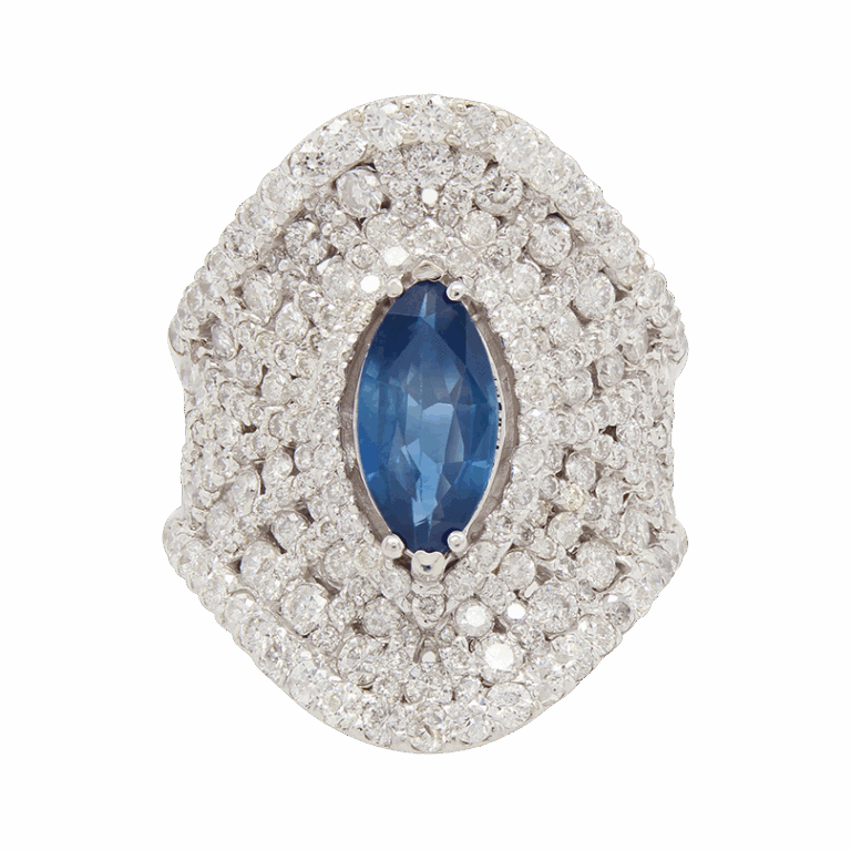 "Midnight Stars" Sapphire and Diamond Ring