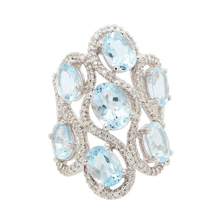 "Frost" Aquamarine Ring