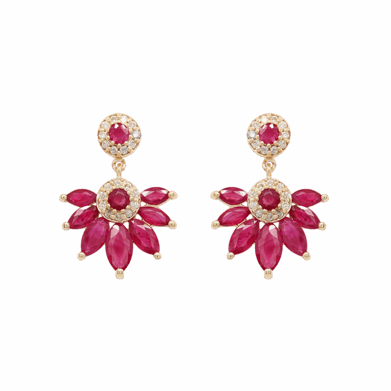 "Scarlet Rose" Ruby Earrings