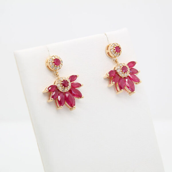 "Scarlet Rose" Ruby Earrings - Image 2