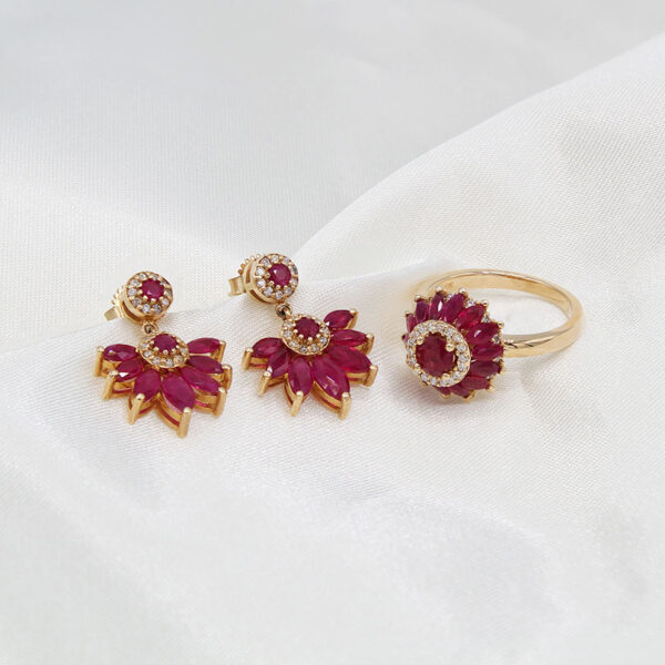 "Scarlet Rose" Ruby Earrings - Image 3