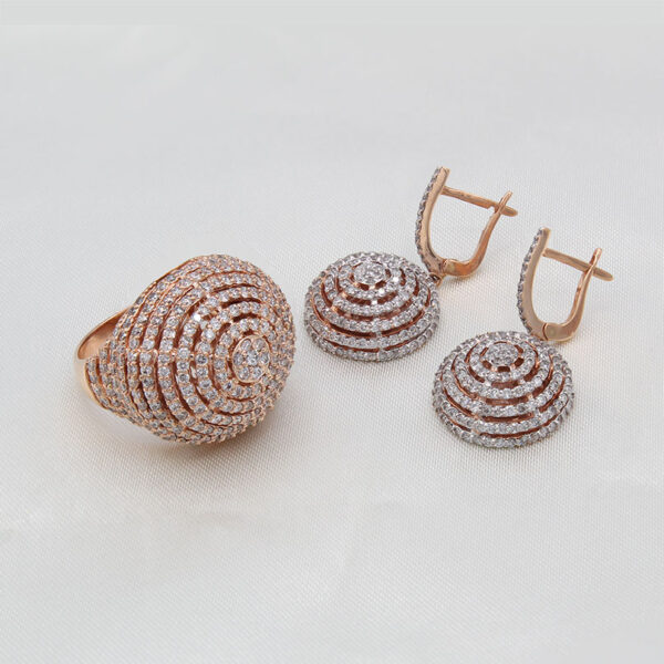 "Rosy Glow" Diamond Earrings - Image 3
