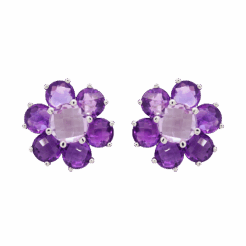 "Purple Pansy" Amethyst Earrings