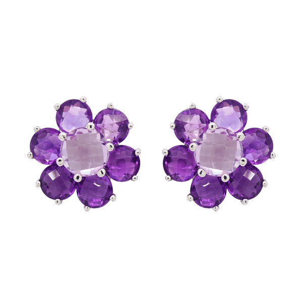 "Purple Pansy" Amethyst Earrings