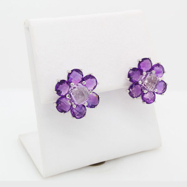 "Purple Pansy" Amethyst Earrings - Image 2