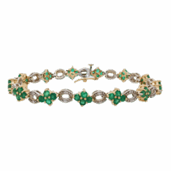"Four Leaf Clover" Emerald and Diamond Bracelet