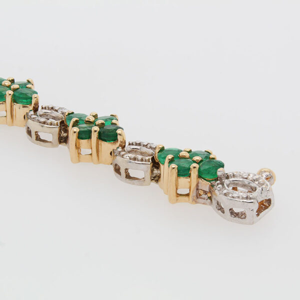 "Four Leaf Clover" Emerald and Diamond Bracelet - Image 2