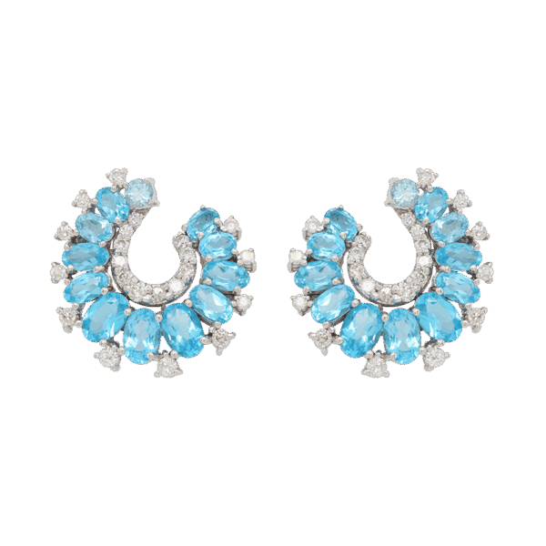 "Oceanic" Blue Topaz Earrings