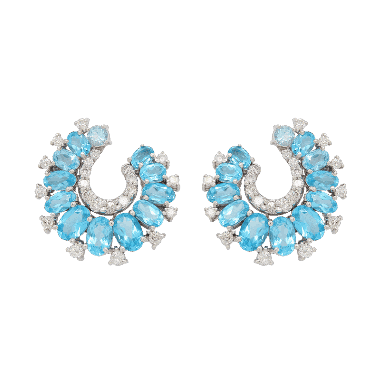 "Oceanic" Blue Topaz Earrings
