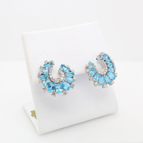 "Oceanic" Blue Topaz Earrings - Image 3