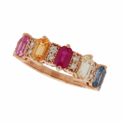 "Color Spectrum" Multicolor Sapphire Band