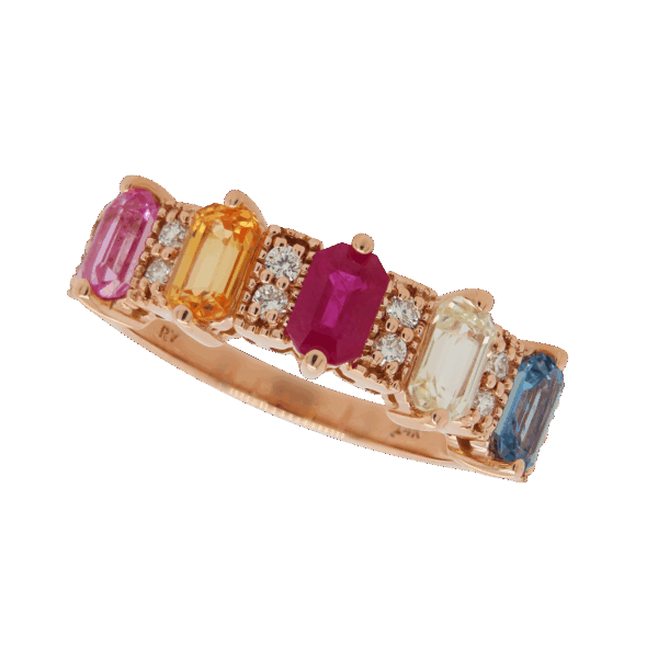 "Color Spectrum" Multicolor Sapphire Band