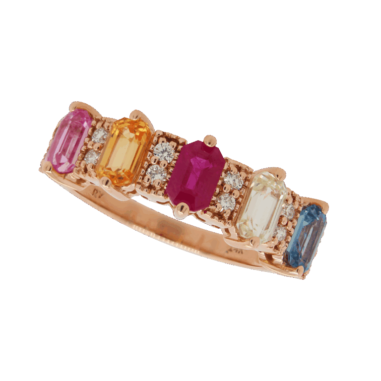 "Color Spectrum" Multicolor Sapphire Band