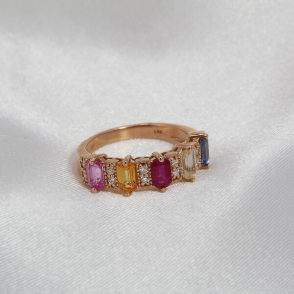 "Color Spectrum" Multicolor Sapphire Band - Image 3
