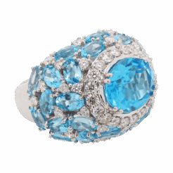 "Sparkling Swiss" Blue Topaz Ring