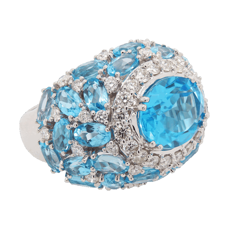 "Sparkling Swiss" Blue Topaz Ring