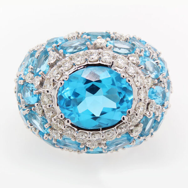 "Sparkling Swiss" Blue Topaz Ring - Image 3