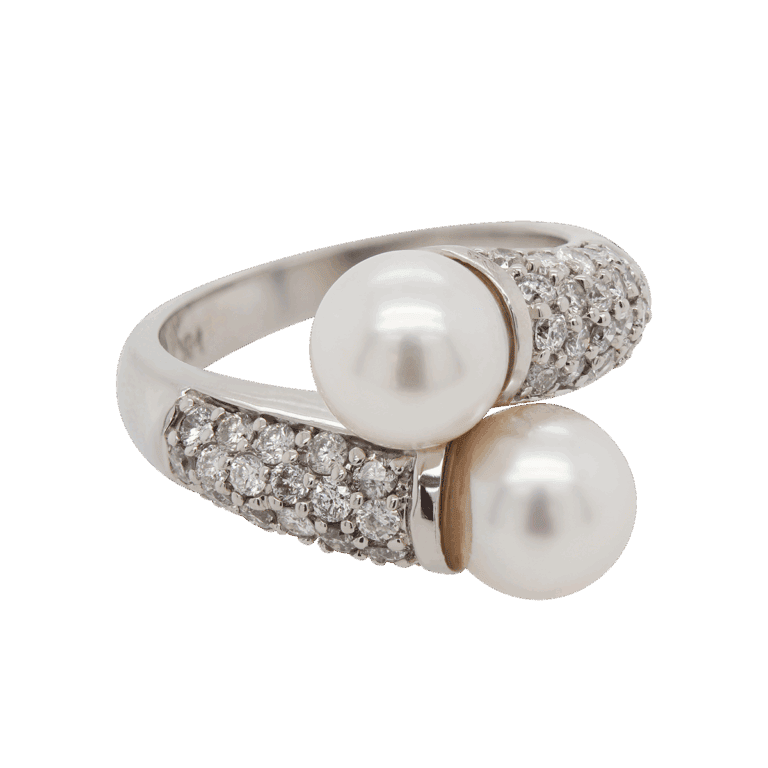 "Twin Treasures" Toi et Moi Pearl Ring