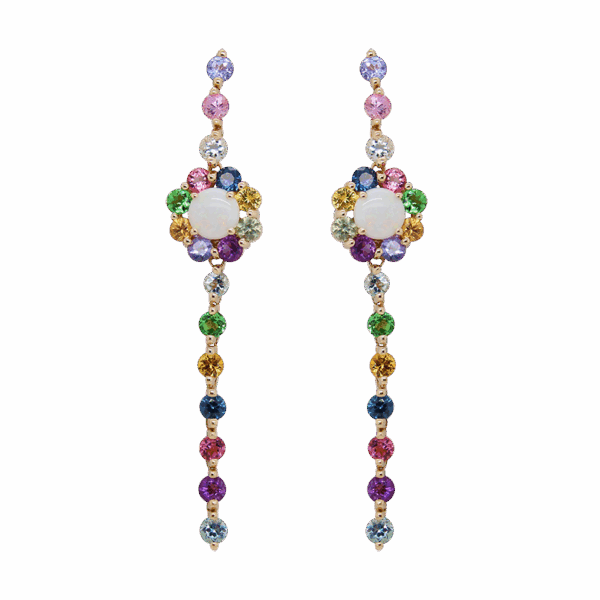 "Rainbow Waterfall" Multistone Earrings