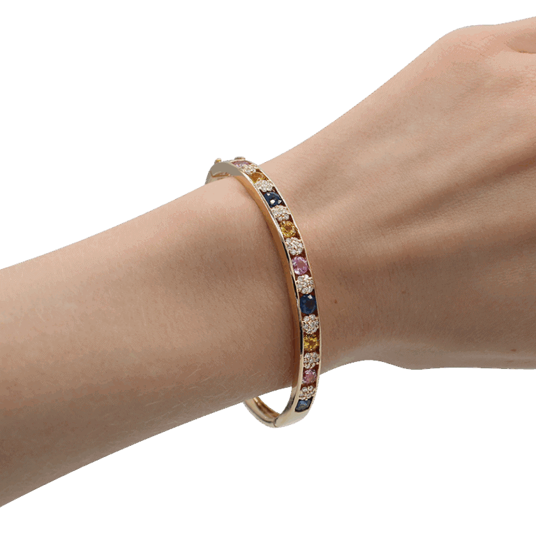 "Multicolor" Sapphire Bangle