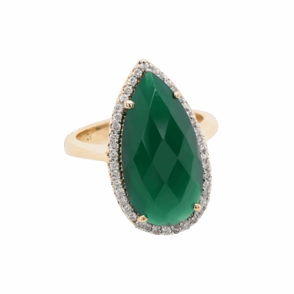 "Fern" Green Agate Ring