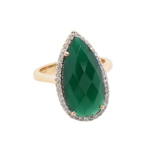 "Fern" Green Agate Ring