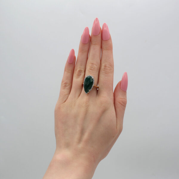 "Fern" Green Agate Ring - Image 3