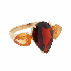 "Kansas City Spirit" Garnet and Citrine Ring