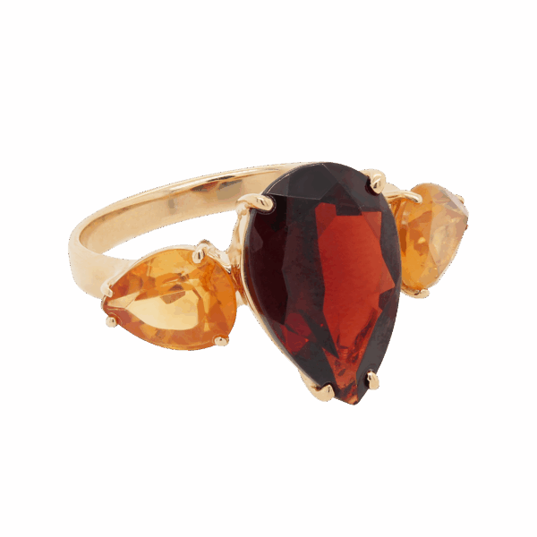 "Kansas City Spirit" Garnet and Citrine Ring