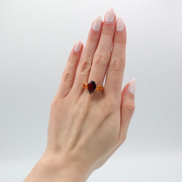 "Kansas City Spirit" Garnet and Citrine Ring - Image 3