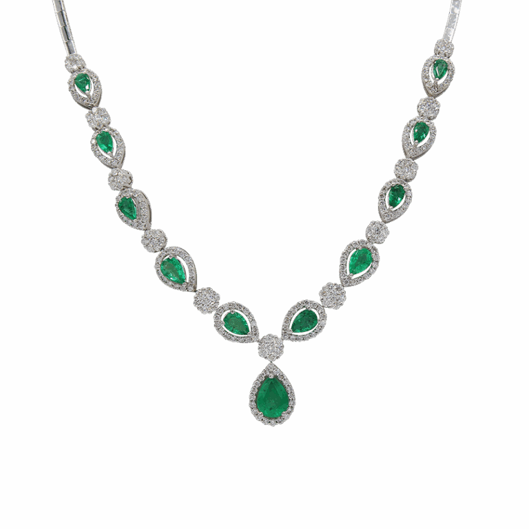 "Anjou Pears" Emerald Necklace