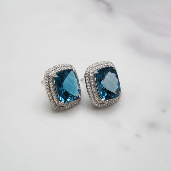 EFFY Blue Topaz Stud Earrings - Image 2