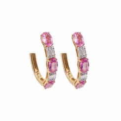 EFFY Pink Sapphire Hoop Earrings