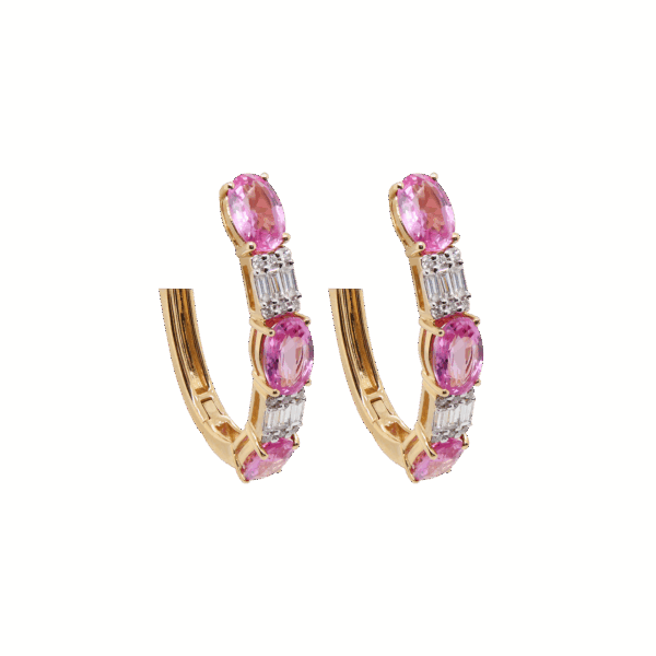 EFFY Pink Sapphire Hoop Earrings
