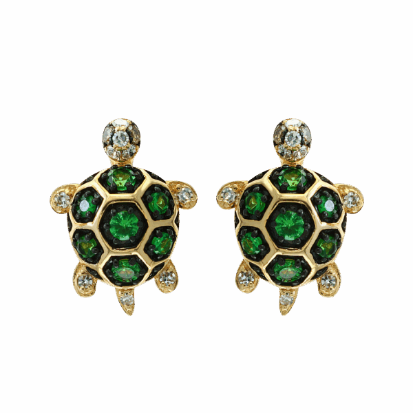 EFFY Tsavorite Turtle Earrings