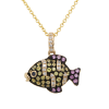 EFFY Yellow and Pink Sapphire Fish Pendant