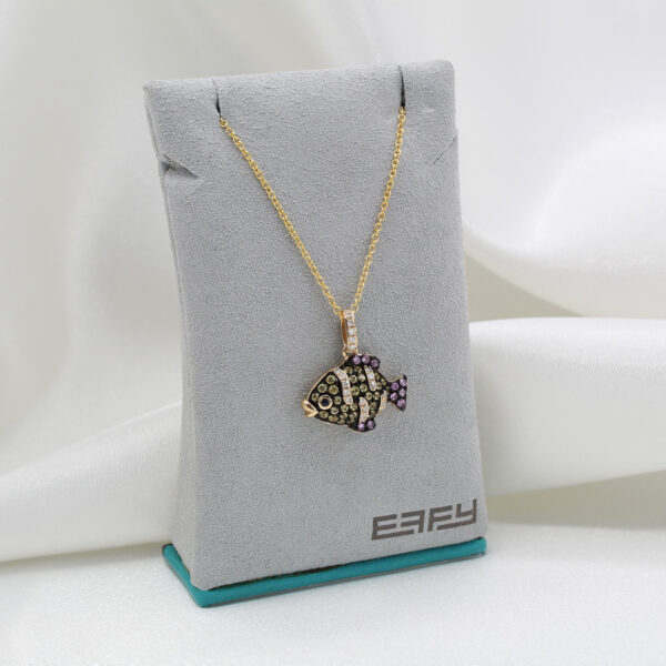 EFFY Yellow and Pink Sapphire Fish Pendant - Image 3