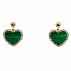 EFFY Malachite Heart Drop Earrings