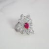 "Poinsettia" Diamond and Ruby Ring - Image 3