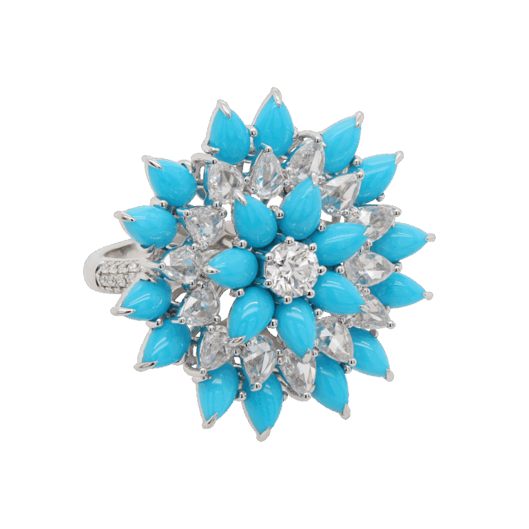 "Blue Star" Turquoise and Diamond Ring
