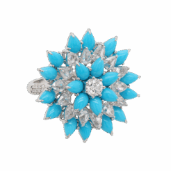 "Blue Star" Turquoise and Diamond Ring