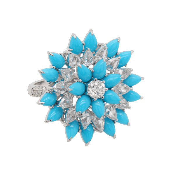 "Blue Star" Turquoise and Diamond Ring