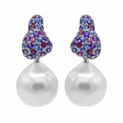 "Empress" South Sea Pearl Multistone Earrings
